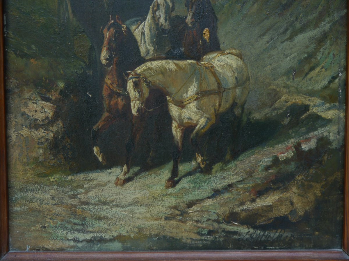 Un attelage avec quatre chevaux. James Alexander WALKER (1831/41-1898)-photo-4