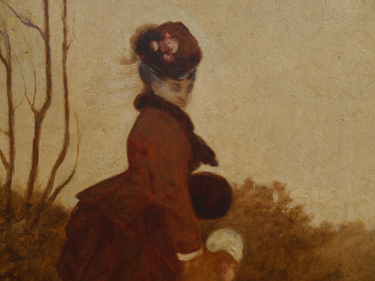 Femme et enfant au cerceau, fin XIXè-photo-5