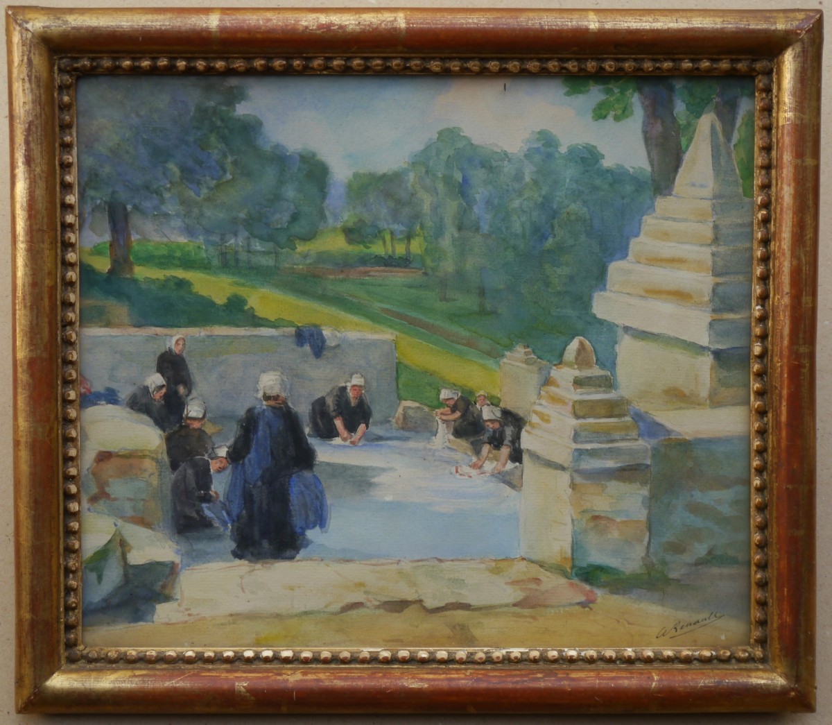 Breton Women At The Washhouse. At Renault In The Early 20th Century