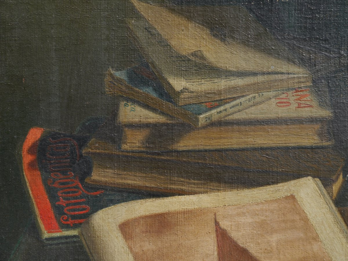 Les objets du peintres, vers 1950, signé.-photo-3