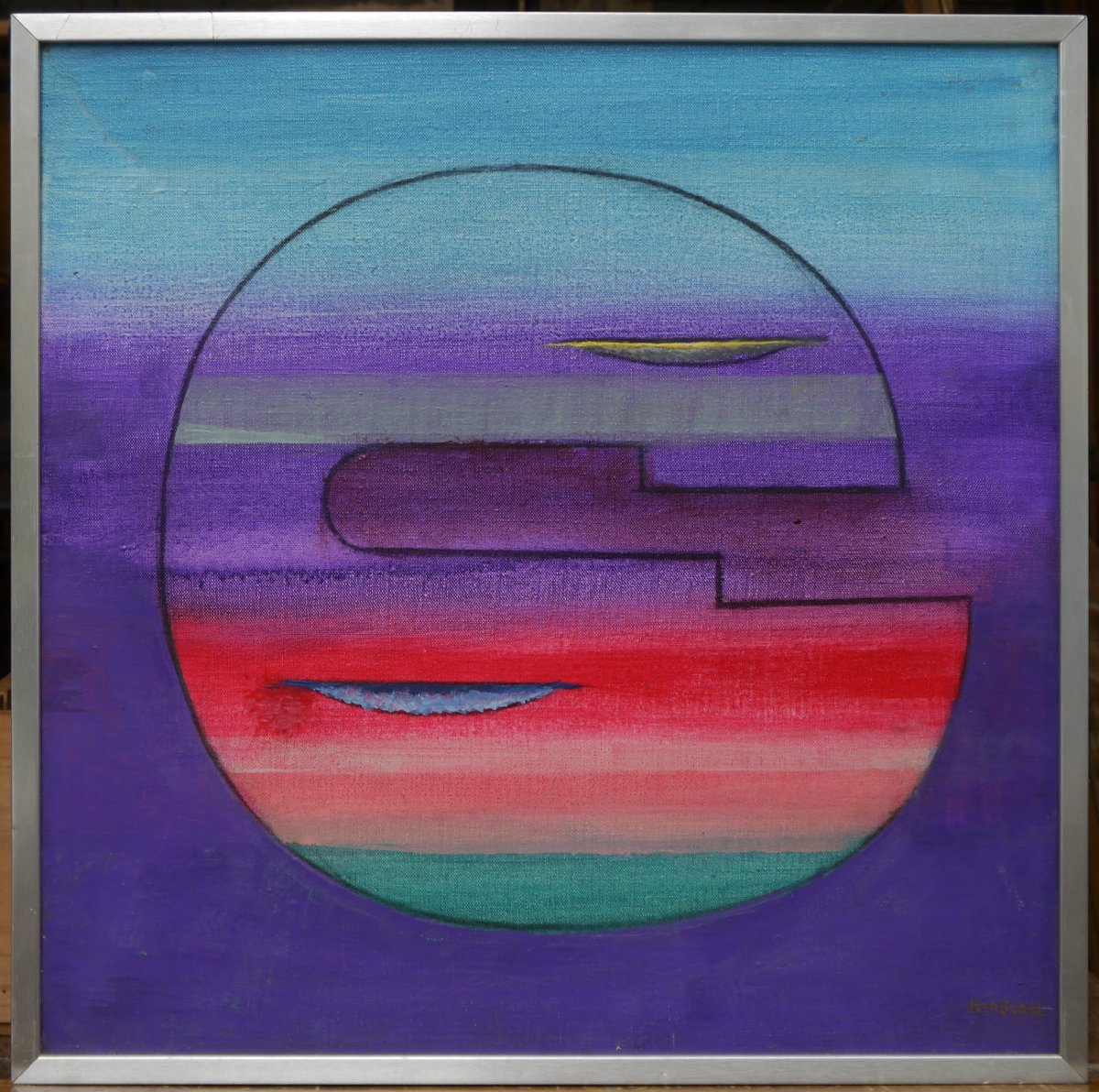 Charlotte Henschel (1892-1985). Abstract Composition Circa 1970-photo-2