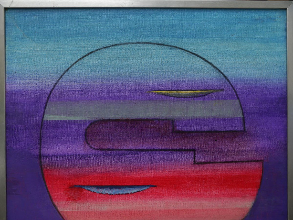 Charlotte Henschel (1892-1985). Abstract Composition Circa 1970-photo-3