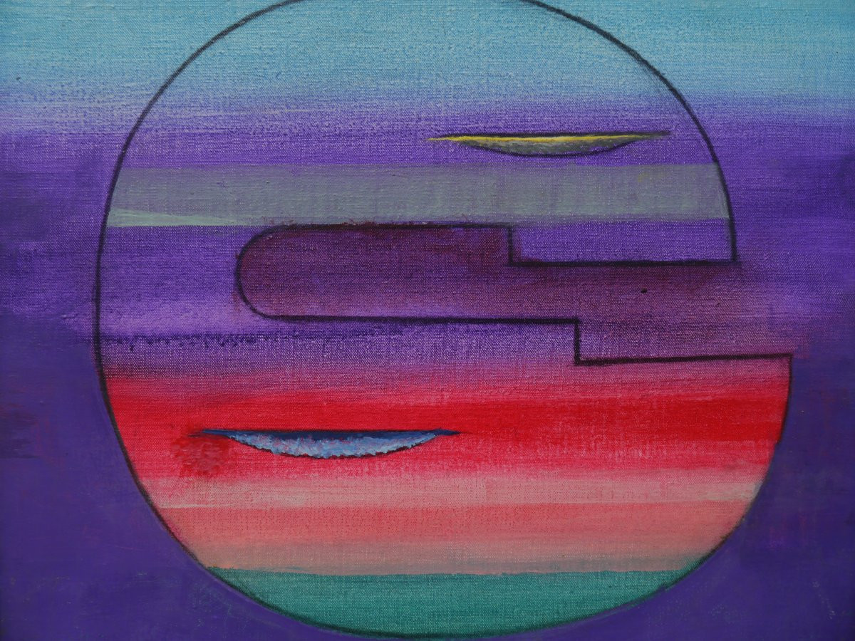 Charlotte Henschel (1892-1985). Abstract Composition Circa 1970-photo-3