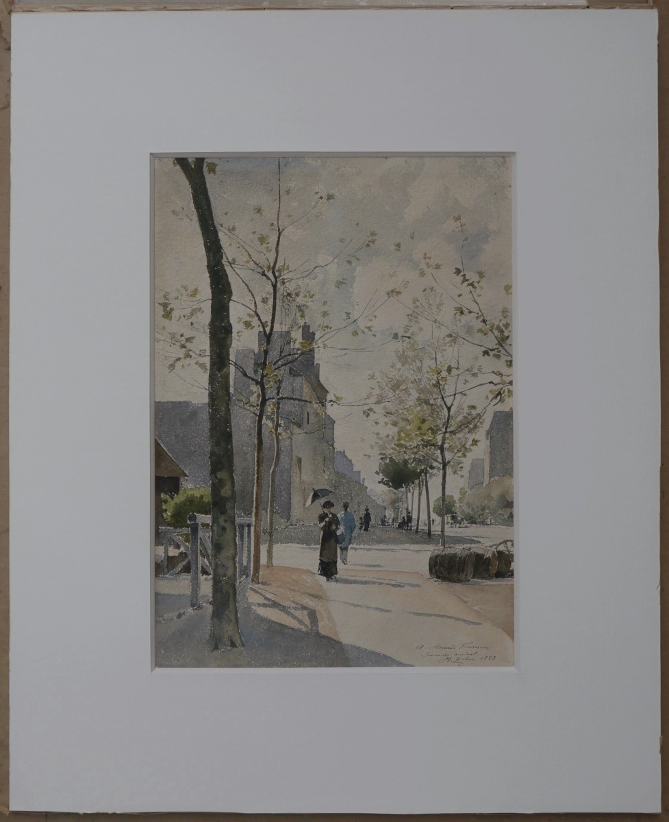 Henri ZUBER (1844-1909). Rue animée, Paris ?-photo-3
