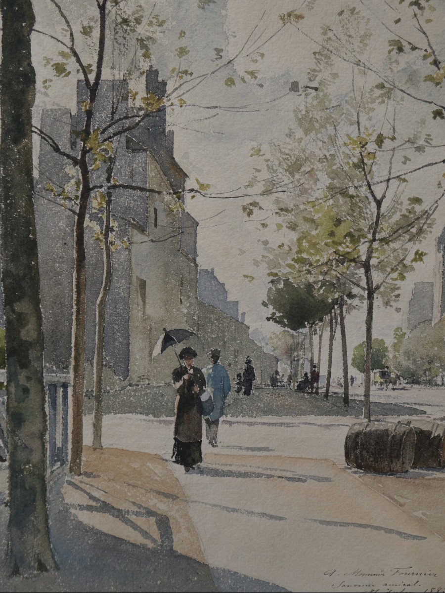 Henri ZUBER (1844-1909). Rue animée, Paris ?-photo-4