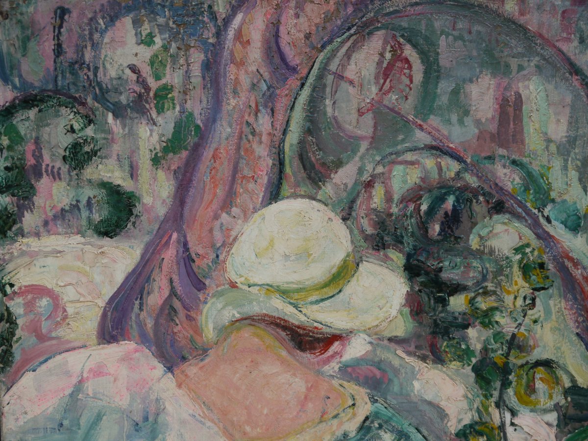 Woman In The Garden In Summer. Jeanne Moride (1881-1970)-photo-4