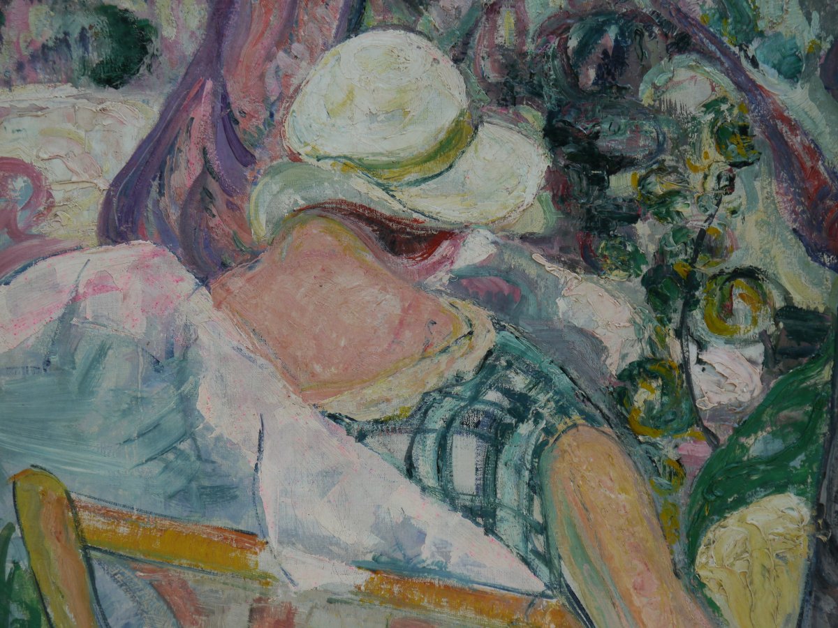 Woman In The Garden In Summer. Jeanne Moride (1881-1970)-photo-3