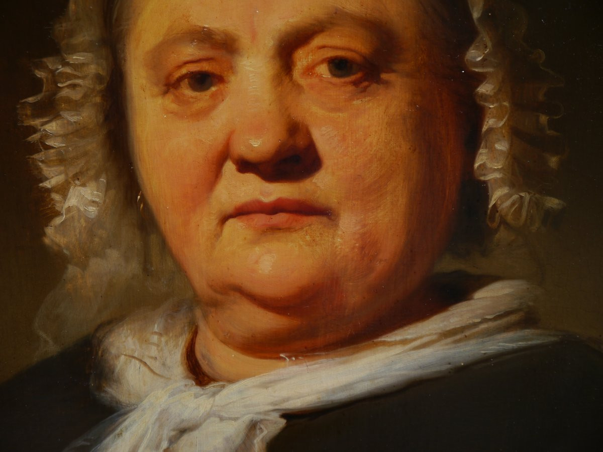 Jean Hégésippe VETTER (1820-1900). Portrait d'une femme rustique-photo-2