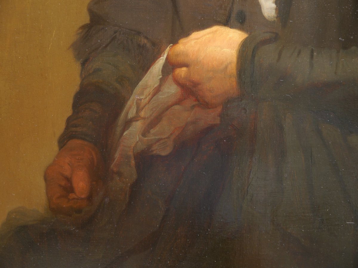 Jean Hégésippe VETTER (1820-1900). Portrait d'une femme rustique-photo-4