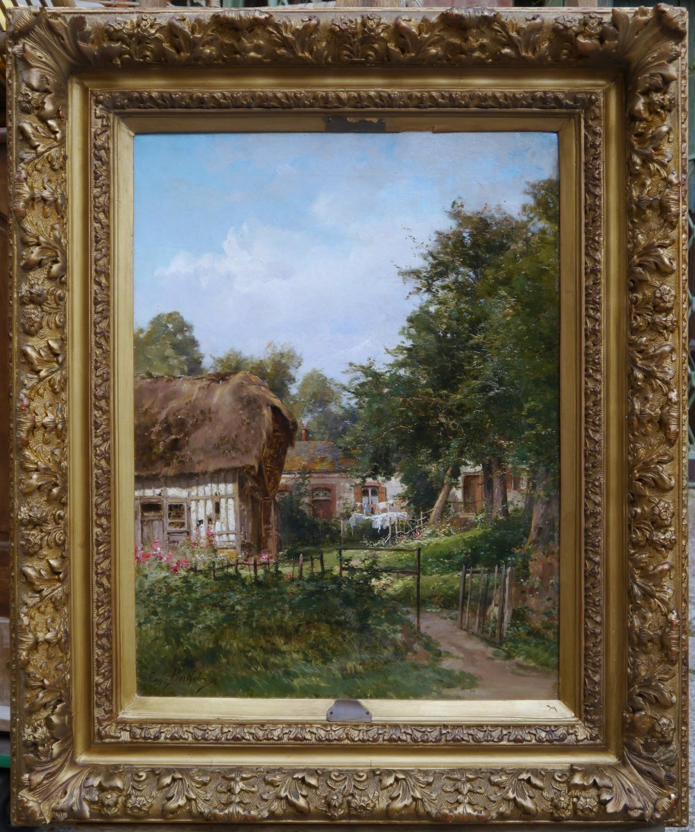 Eugène Berthelon (1829-1916). Small Farmhouse In Normandy.-photo-2