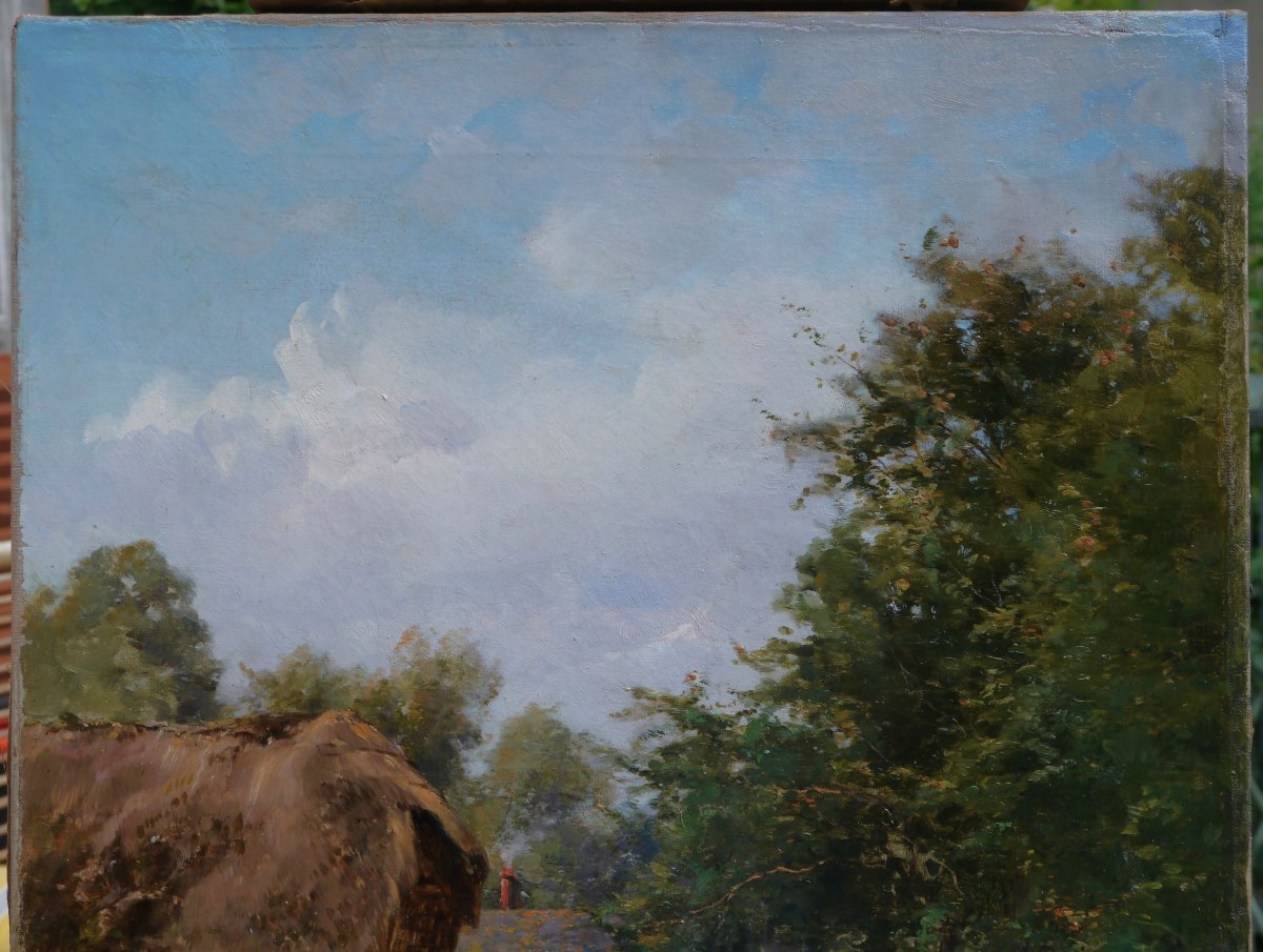 Eugène Berthelon (1829-1916). Small Farmhouse In Normandy.-photo-3
