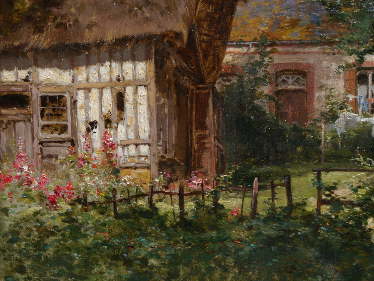 Eugène Berthelon (1829-1916). Small Farmhouse In Normandy.-photo-4