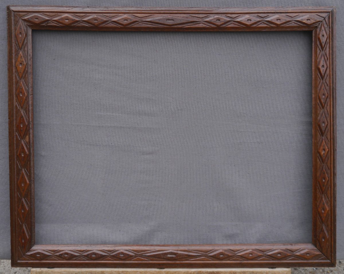 Oak Wood Frame, 65x50 Cm, Diamond Pattern-photo-2