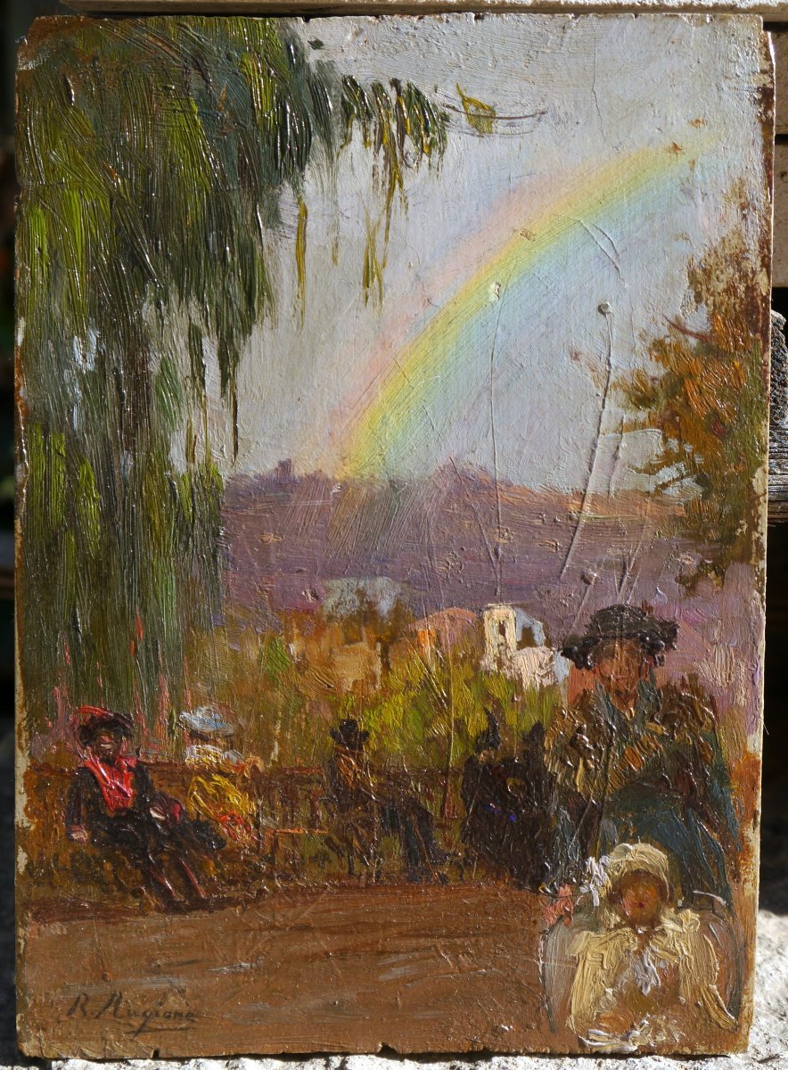 Small Park Scene Painting, R Ragione-photo-2