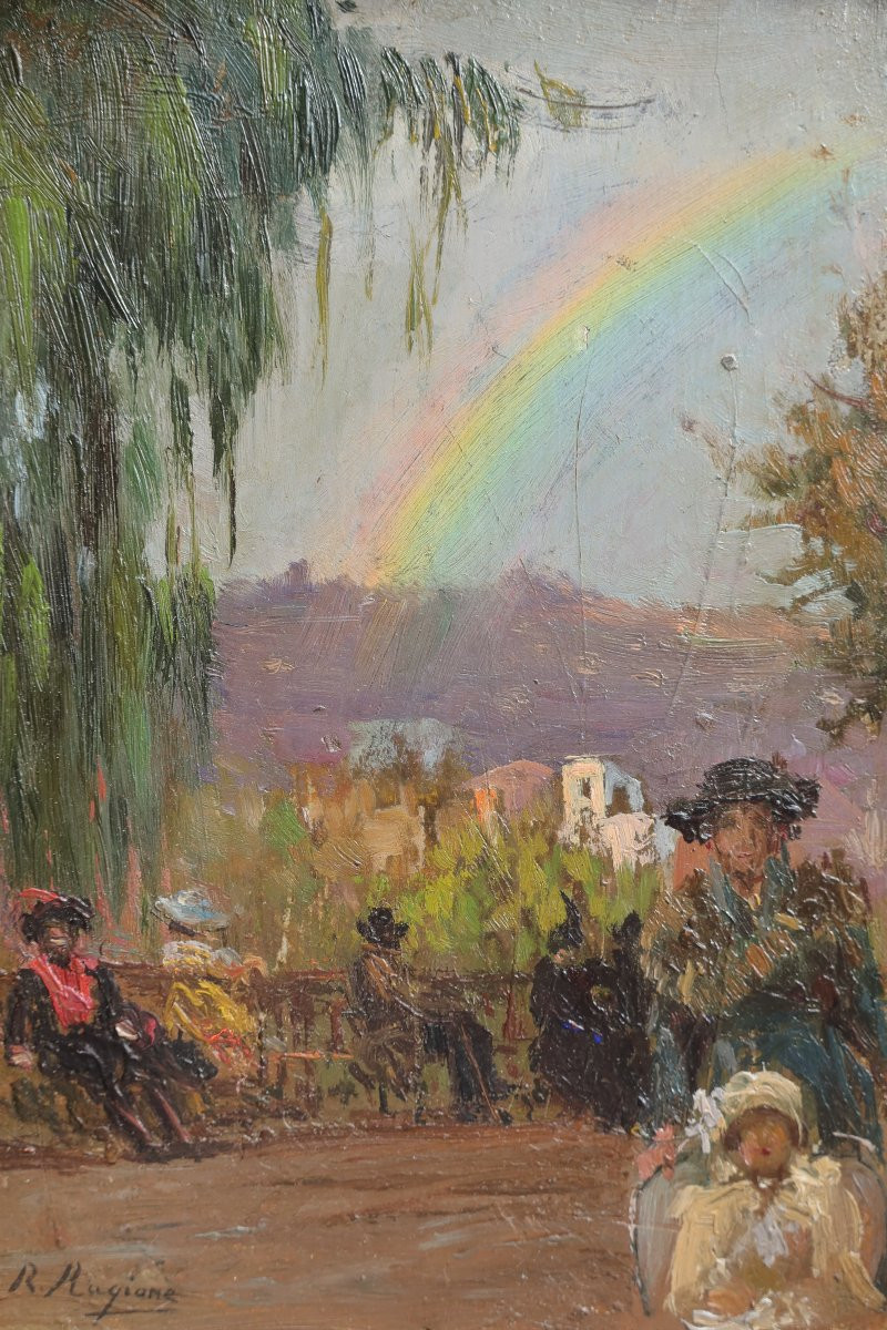 Small Park Scene Painting, R Ragione-photo-1