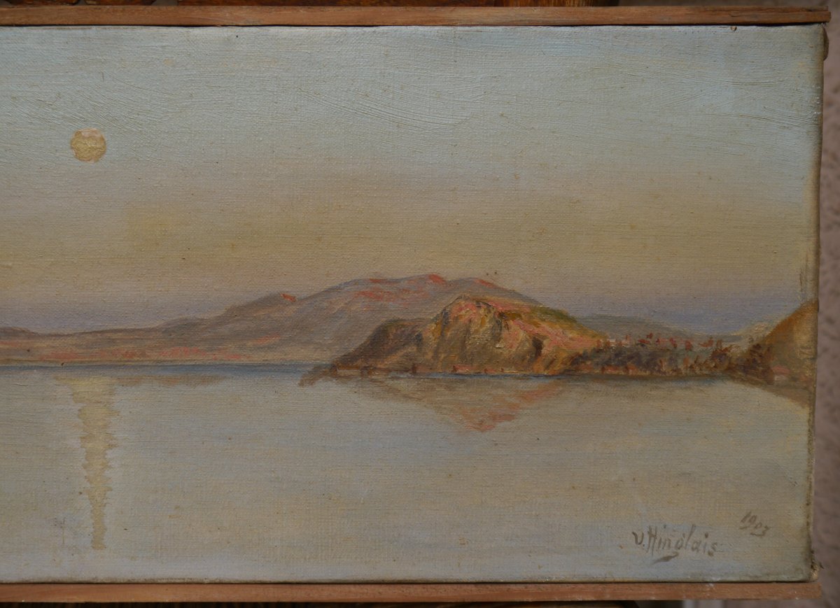 Twilight Over The Gulf Of Stora In Algeria 1903, V. Hinglais (19th-20th)-photo-4