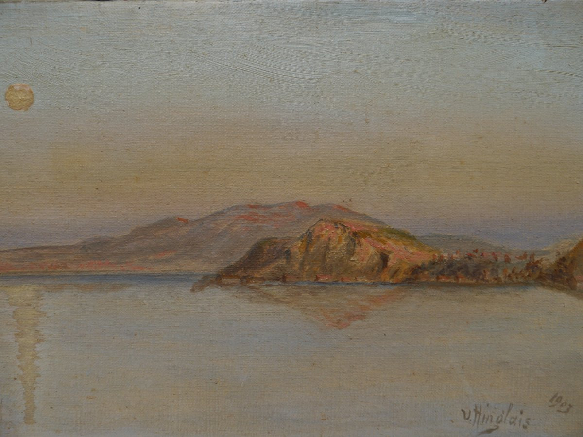 Twilight Over The Gulf Of Stora In Algeria 1903, V. Hinglais (19th-20th)-photo-2