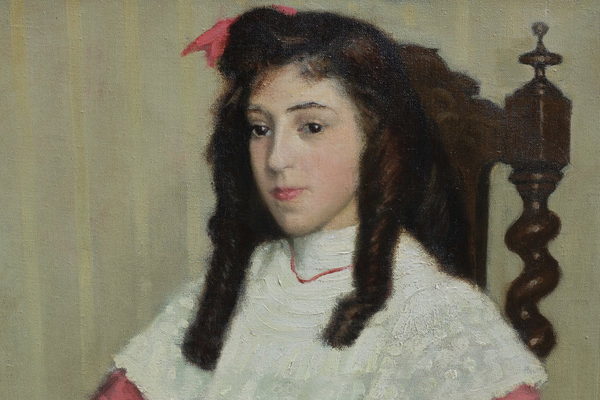 William MACKILLOP ou McKILLOP (1878-1937). Jeune fille pensive.-photo-3