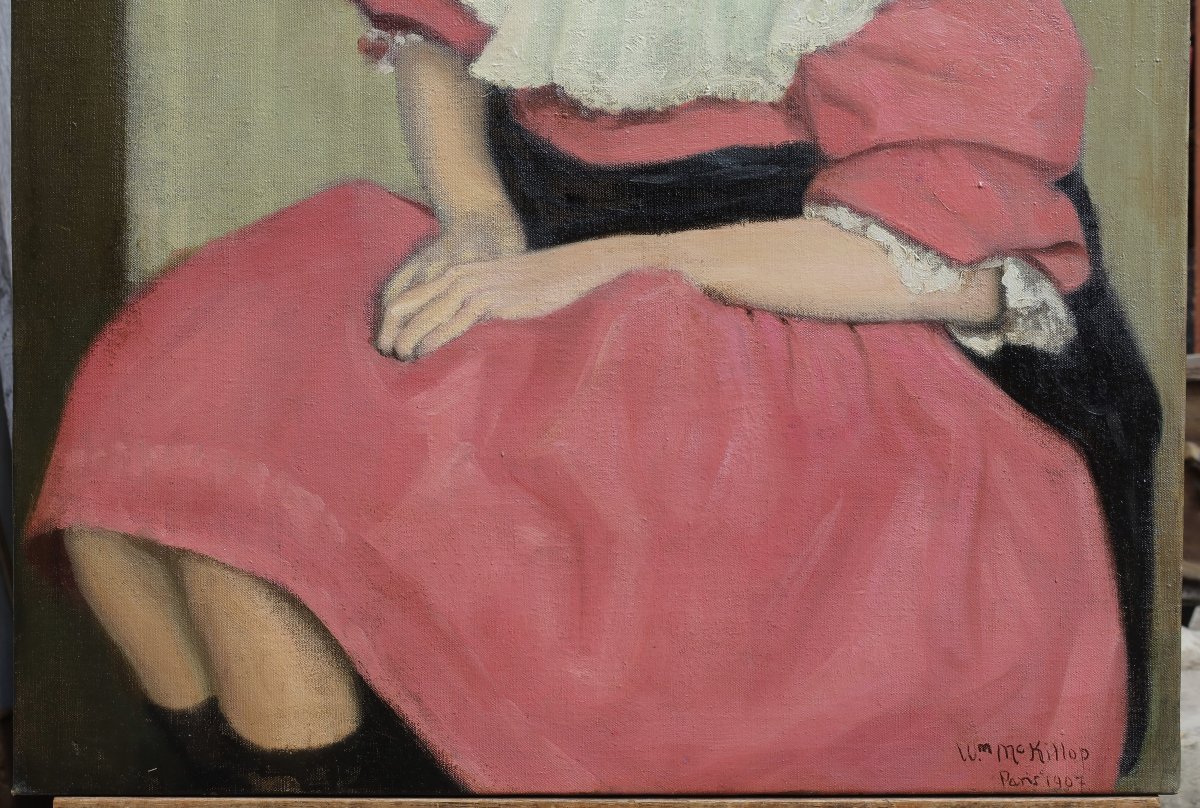 William MACKILLOP ou McKILLOP (1878-1937). Jeune fille pensive.-photo-1