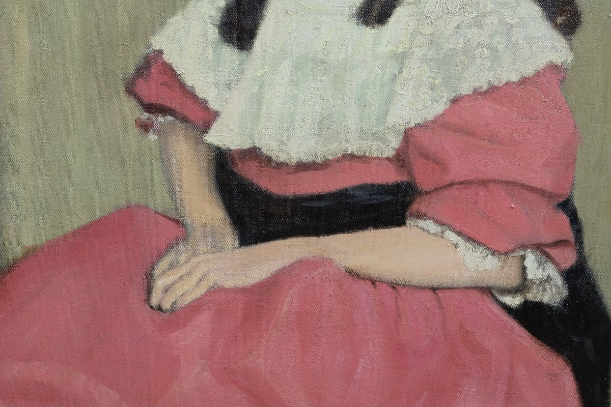 William MACKILLOP ou McKILLOP (1878-1937). Jeune fille pensive.-photo-2