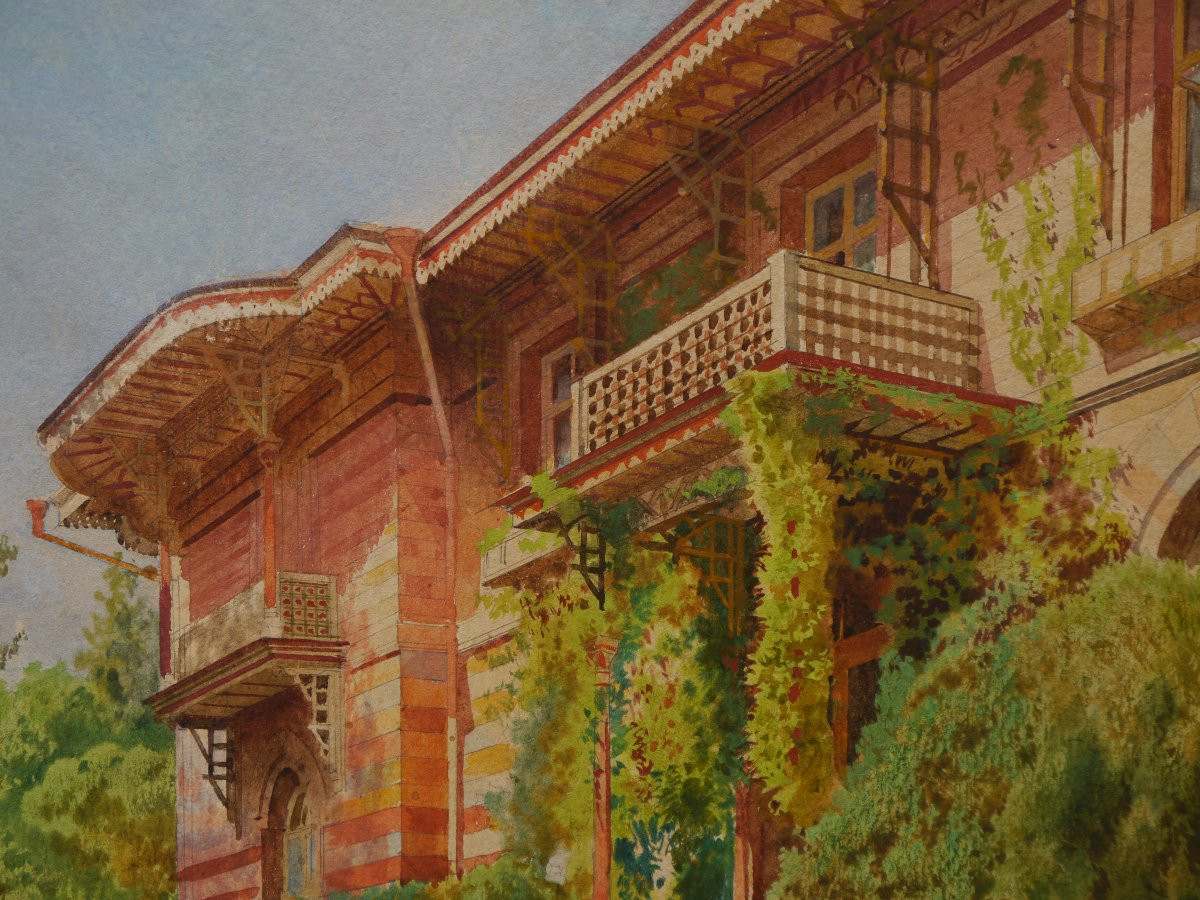 Luigi Ossipovich Premazzi (1814-1891). The Small Palace Of Alexander II In Livadia-photo-3