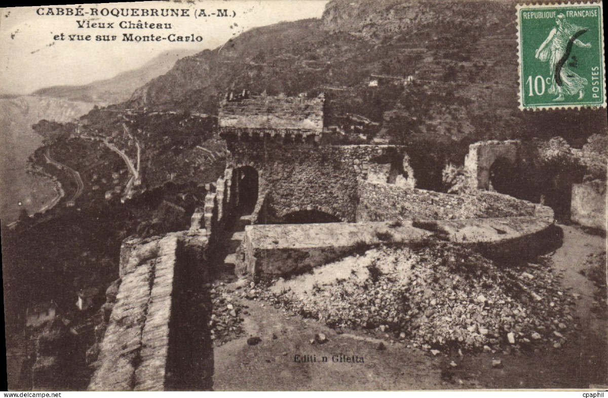 Roquebrune-cap-martin, Old Castle And Monte-carlo. Georges Scott (1873-1942)-photo-5
