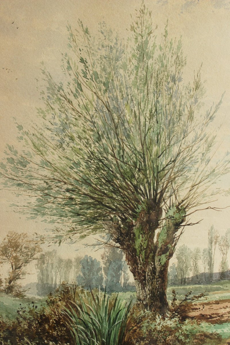 Auguste Allongé (1810-1898). La mare aux canards-photo-3