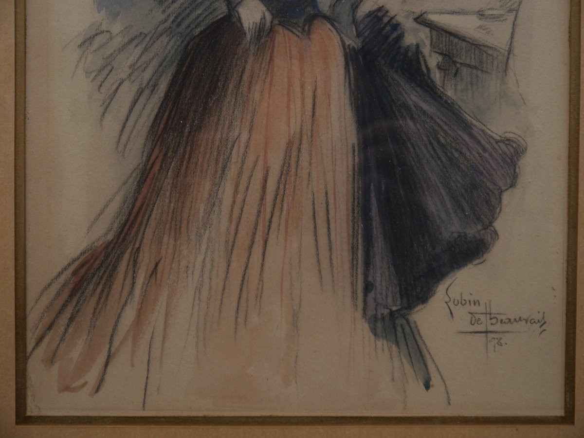 Elégante dans une brasserie parisienne 1898. Lubin DE BEAUVAIS (1873-1917)-photo-6