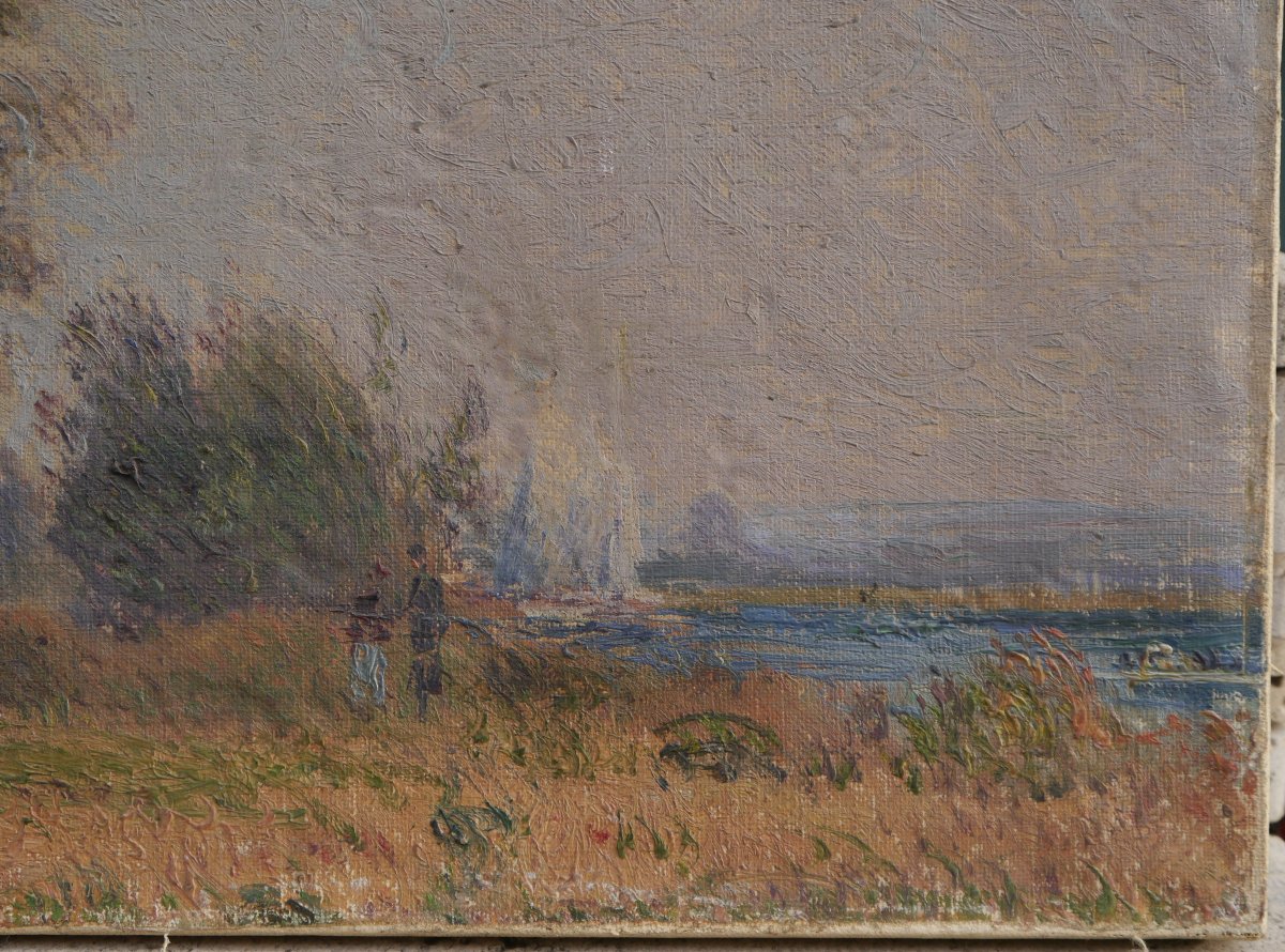 Joseph Delattre (1858-1912). Animated Landscape And River-photo-4