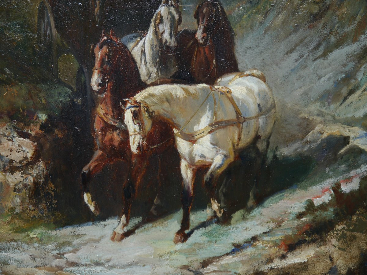 A Team Of Four Horses. James Alexander Walker (1831/41-1898)-photo-5