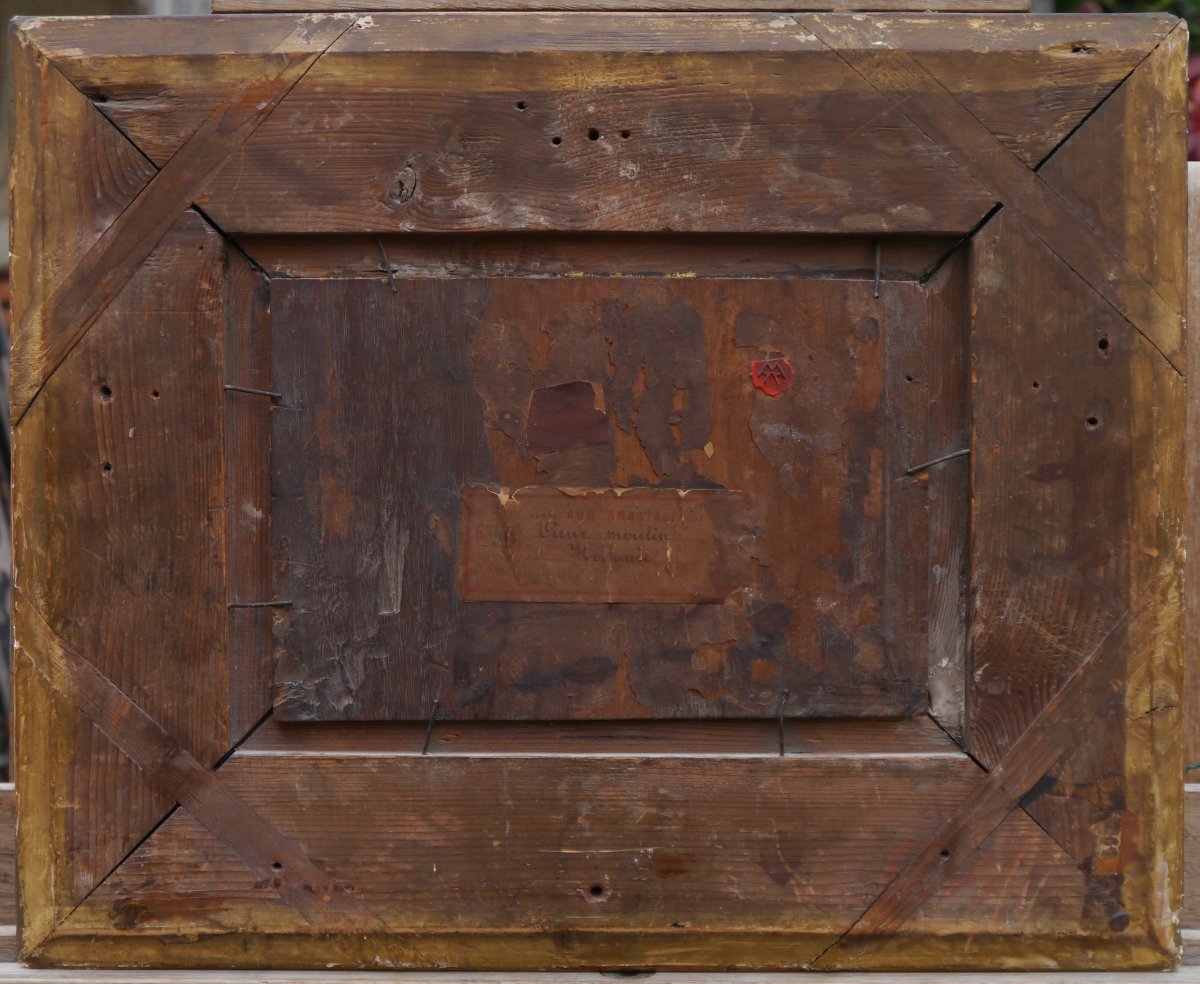 Paysage au moulin, Hollande. Auguste ANASTASI (1820-1889)-photo-5