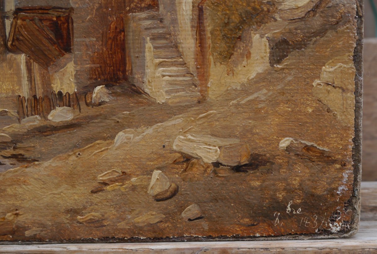 Grenoble, l'ancien pont de pierre 1834. Alexandre DEBELLE (1805-1897)-photo-3