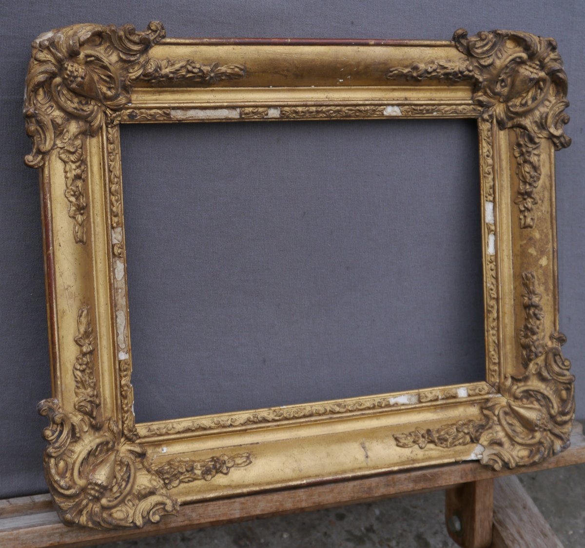 Cadre dor&eacute; Louis Philippe vue  33,3 x 24,5/25 cm,format 5F-photo-4