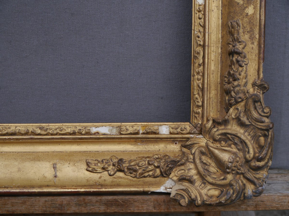 Cadre dor&eacute; Louis Philippe vue  33,3 x 24,5/25 cm,format 5F-photo-5