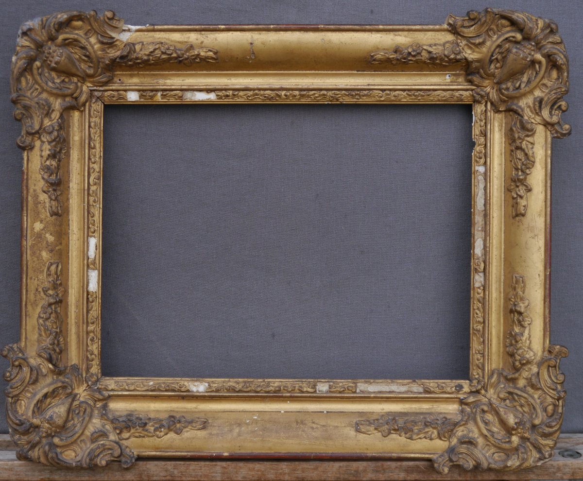 Cadre dor&eacute; Louis Philippe vue  33,3 x 24,5/25 cm,format 5F-photo-7