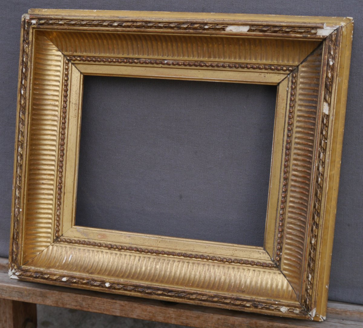 Petit cadre doré à canaux  vue 20,5x16 cm-photo-2