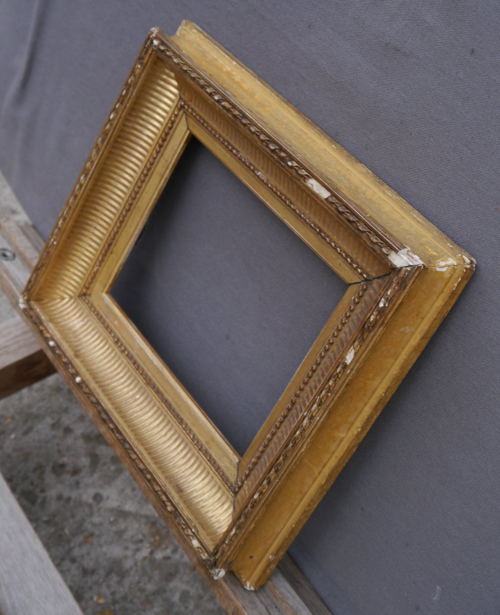 Petit cadre doré à canaux  vue 20,5x16 cm-photo-3