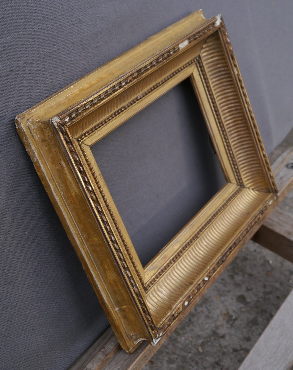 Petit cadre doré à canaux  vue 20,5x16 cm-photo-4