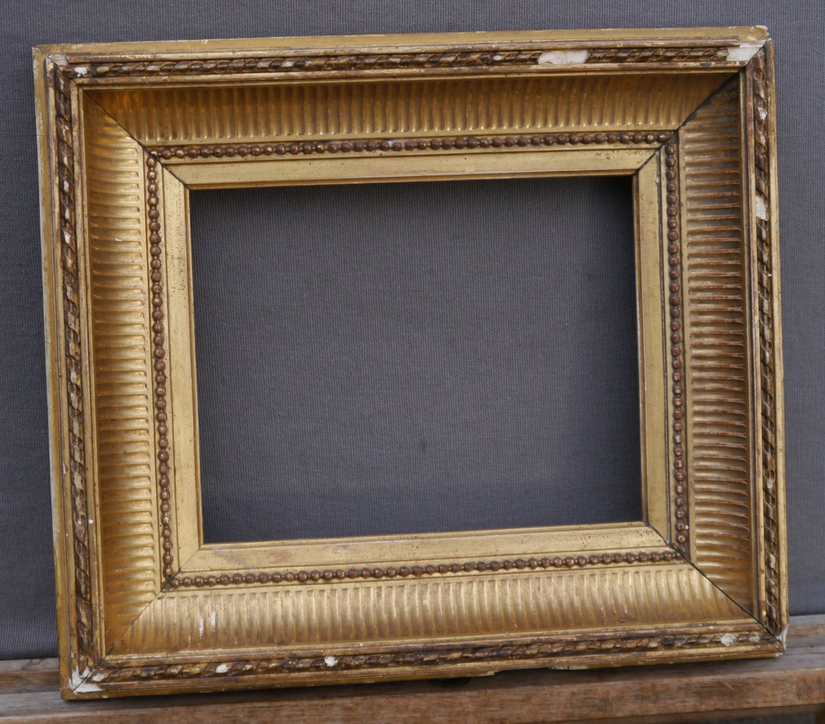 Petit cadre doré à canaux  vue 20,5x16 cm-photo-1