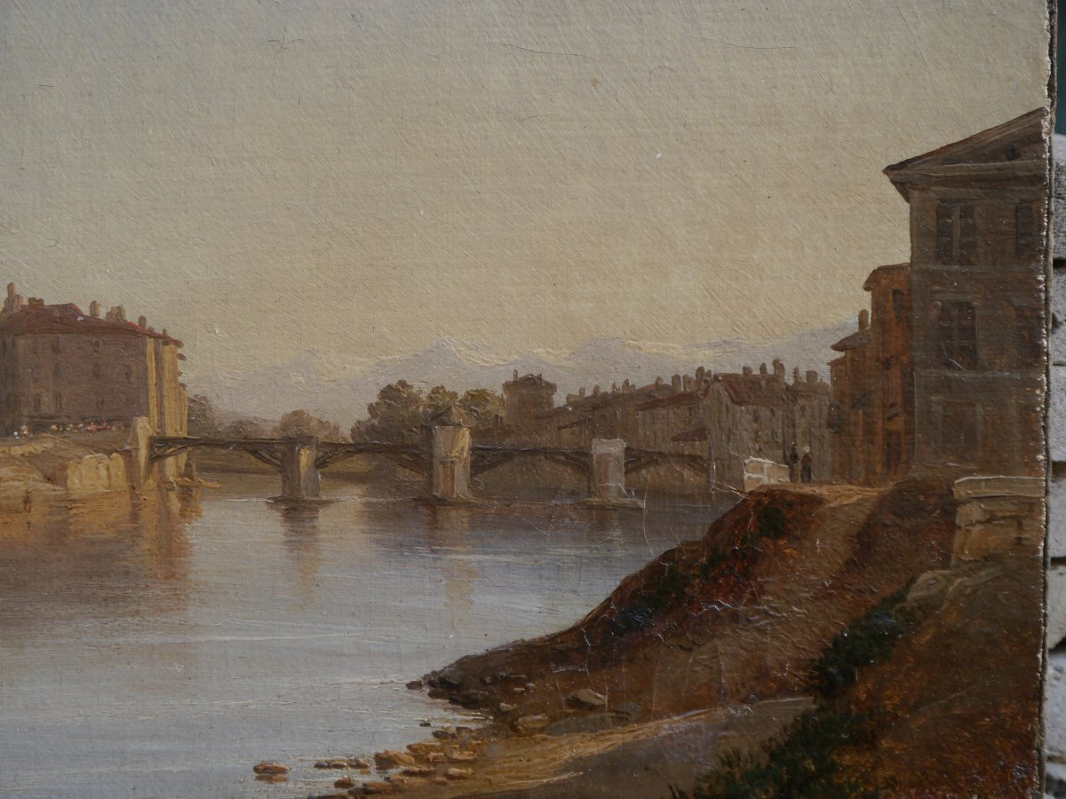 Grenoble, The Old Wooden Bridge Around 1834. Alexandre Debelle (1805-1897)-photo-4