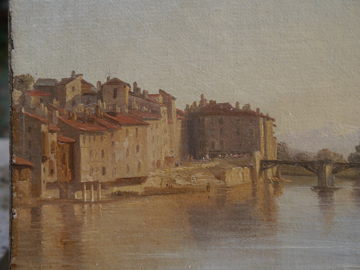 Grenoble, The Old Wooden Bridge Around 1834. Alexandre Debelle (1805-1897)-photo-2