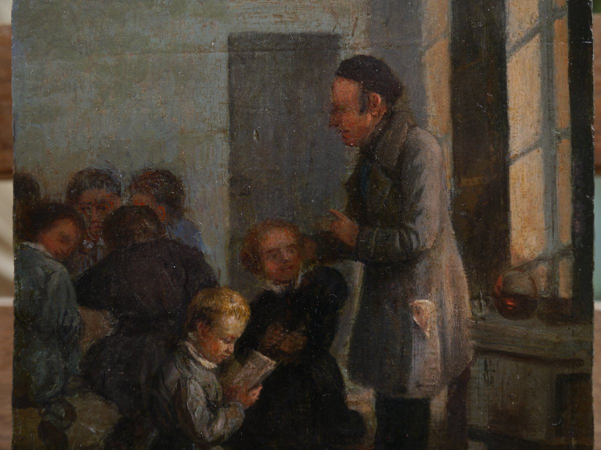 Scène d'écoliers, enfants à l'école fin XIXè-photo-4