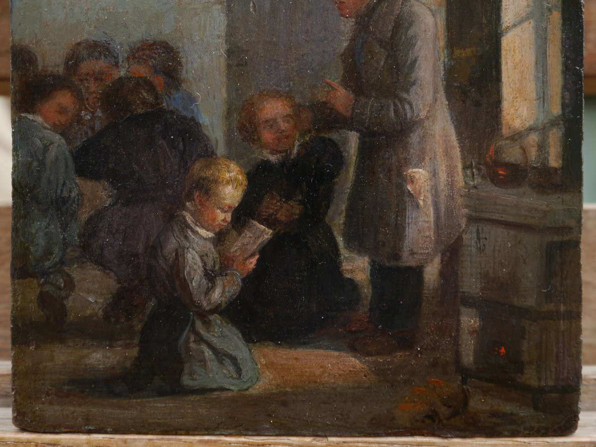 Scène d'écoliers, enfants à l'école fin XIXè-photo-1