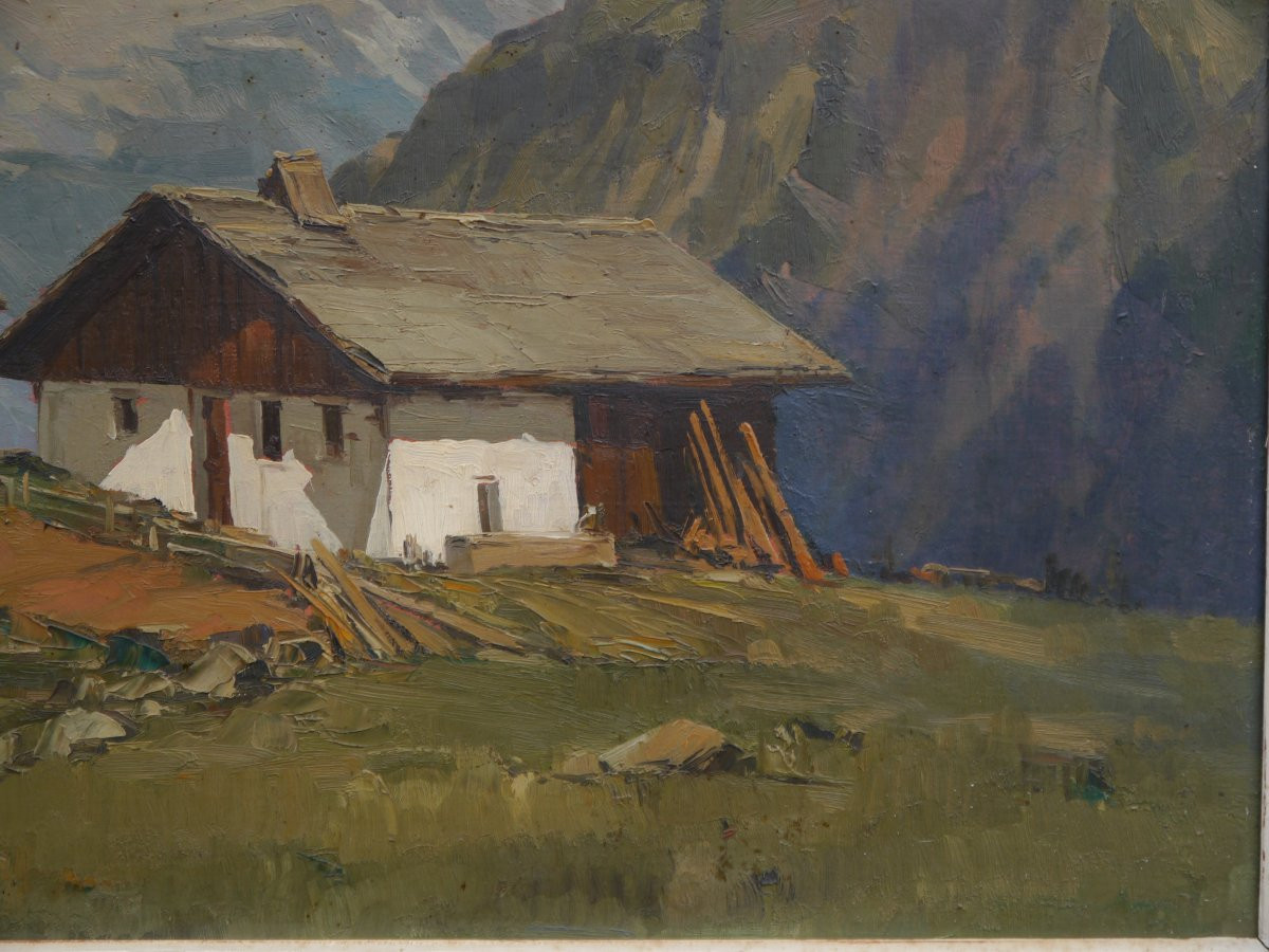 Charles Henry Contencin (1898-1955). Old Chalets In Vaudagne.-photo-1