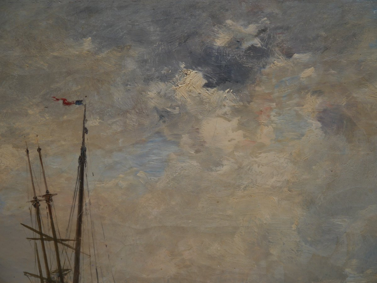 Banks Of The Seine In Rouen, Marine.charles Lapostolet (1824-1890)-photo-2