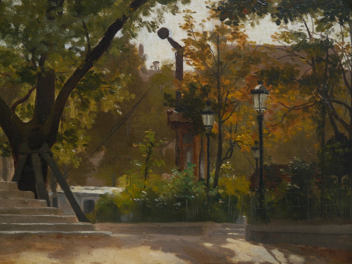 Paris, le square du Vert-Galant. Ecole française fin XIXè-photo-2