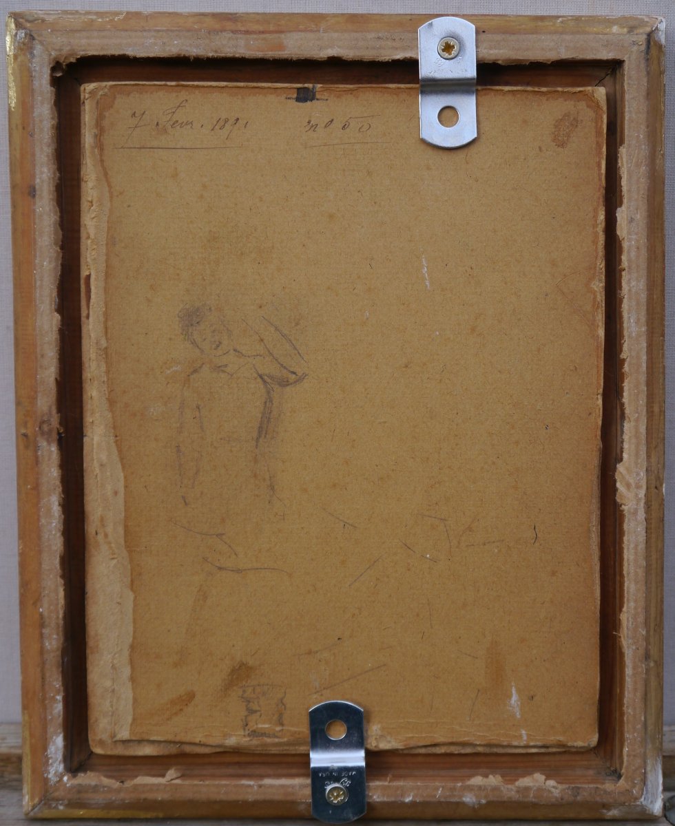 Petit portrait en profil d'homme au chapeau et lavallière, 1891-photo-3