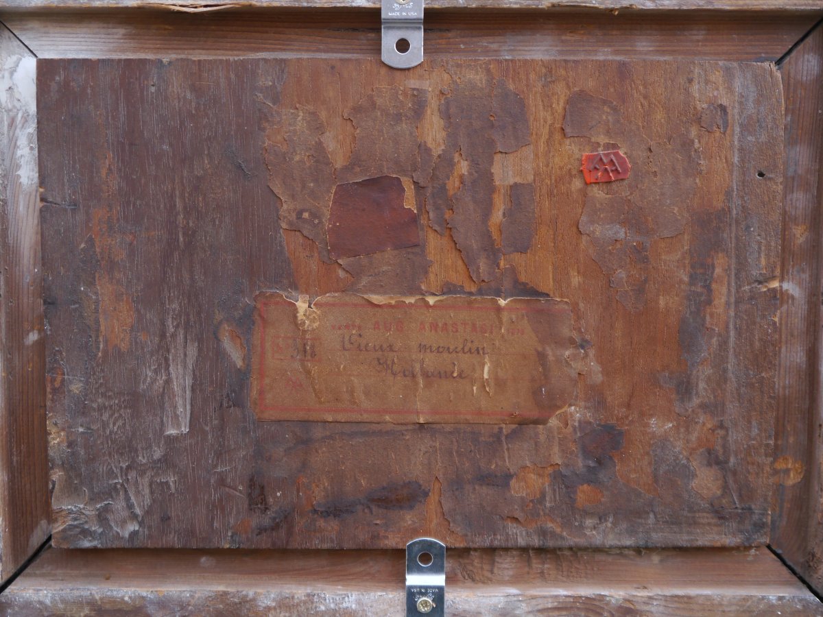 Paysage au moulin, Hollande. Auguste ANASTASI (1820-1889)-photo-7