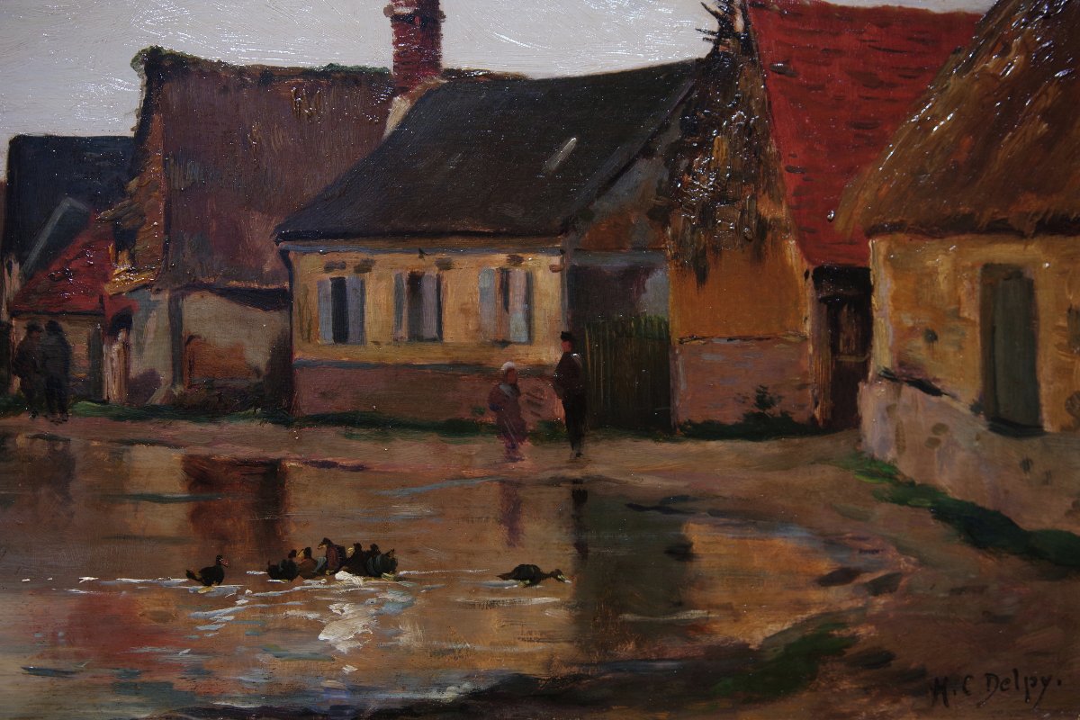 Hippolyte Camille Delpy (1842-1910). The Berneval Pond In Normandy, Circa 1880-photo-5