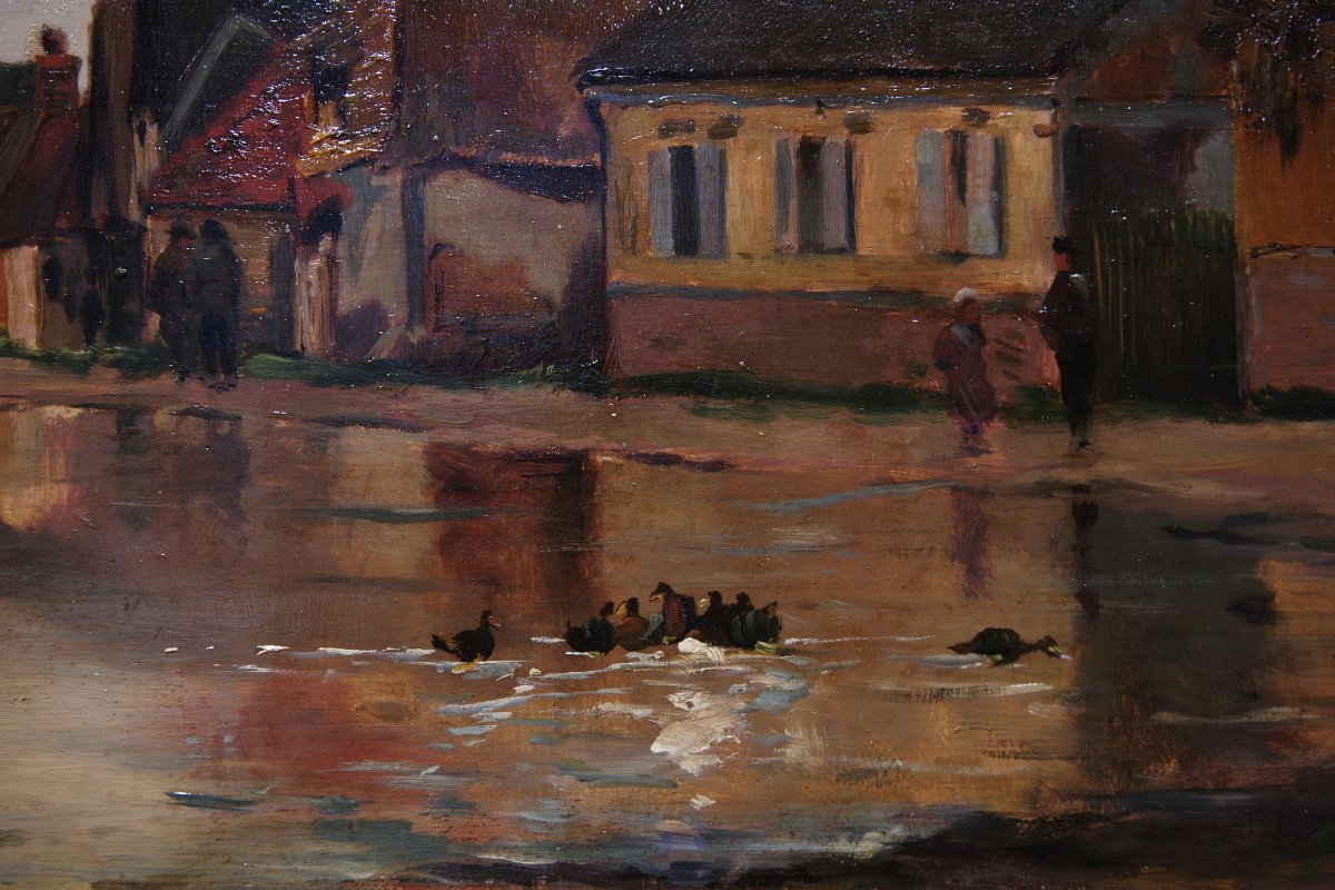 Hippolyte Camille Delpy (1842-1910). The Berneval Pond In Normandy, Circa 1880-photo-6